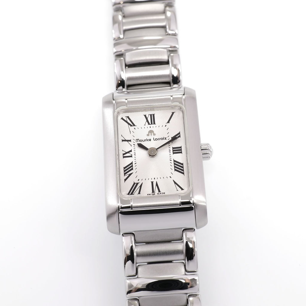 Maurice Lacroix Miros 59744 Ladies 19mm Silver Rectangular Dial Roman Numerals