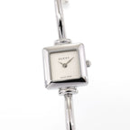 Gucci 1900L Ladies 19mm Silver Dial Square Watch - 16.5cm Bangle Stainless Steel