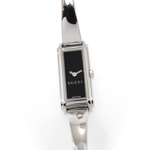 Gucci G-Line 109 Ladies 14mm Black Dial Bangle Watch YA109522 Rectangular