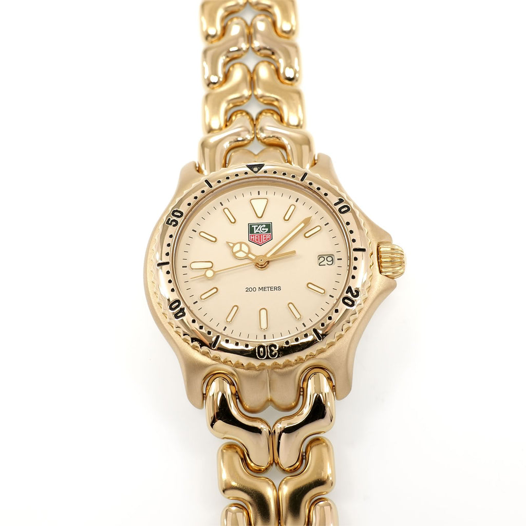 TAG Heuer SEL S94.713M/E Men's 34mm Cream Dial 18k Gold Plated Vintage Mid Size