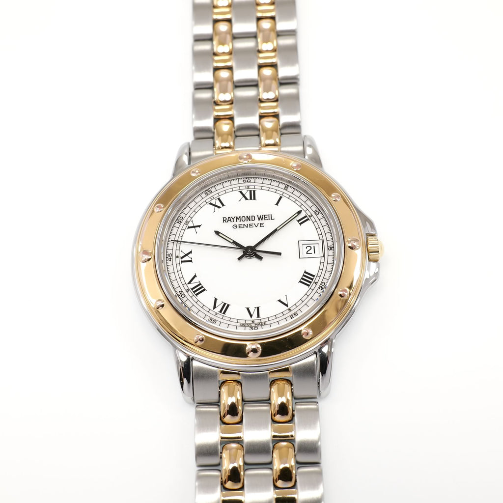 Raymond Weil Tango 5560 Men's 35mm White Dial 18k Gold Plated 5560-STP-00309