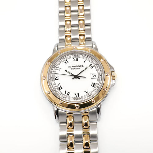 Raymond Weil Tango 5560 Men's 35mm White Dial 18k Gold Plated 5560-STP-00309