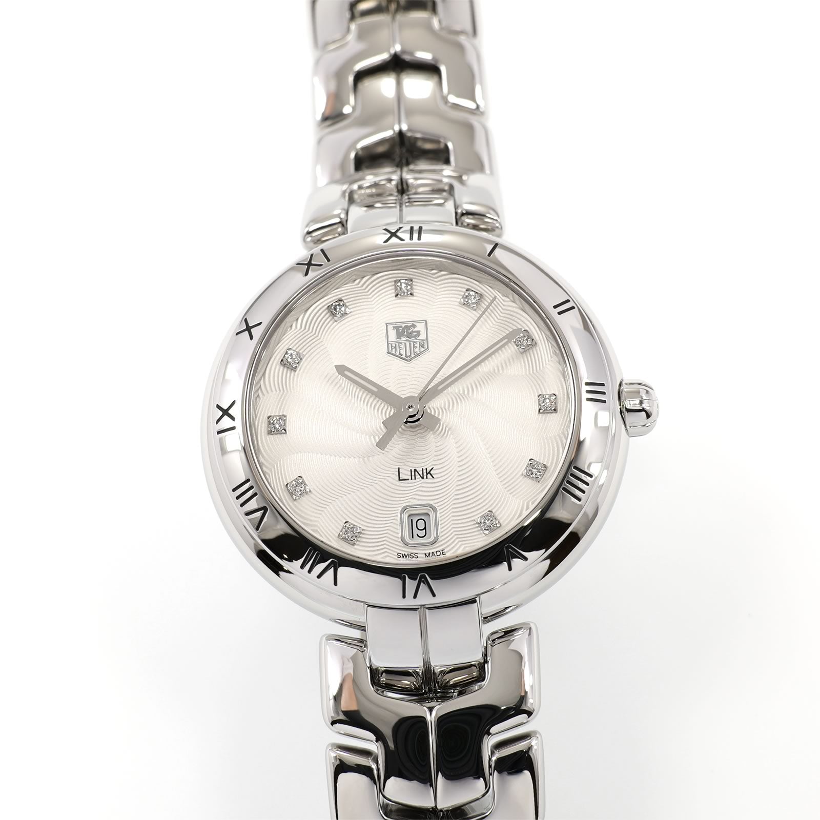 TAG Heuer Link WAT1311 Ladies 34mm Silver Dial 11 Diamonds Date WAT1311.BA0956