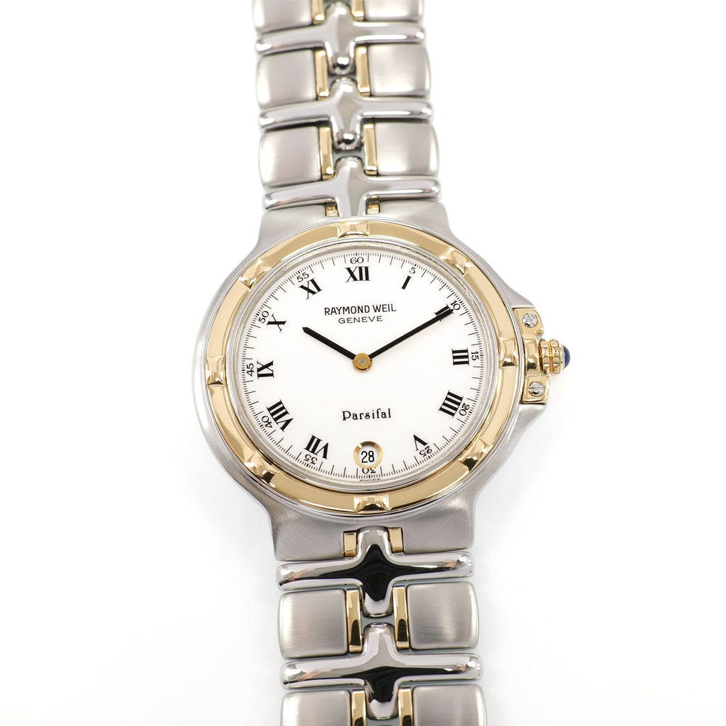 Raymond Weil Parsifal 9190 Men's 33mm White Two Tone 18k Gold - Roman Numerals