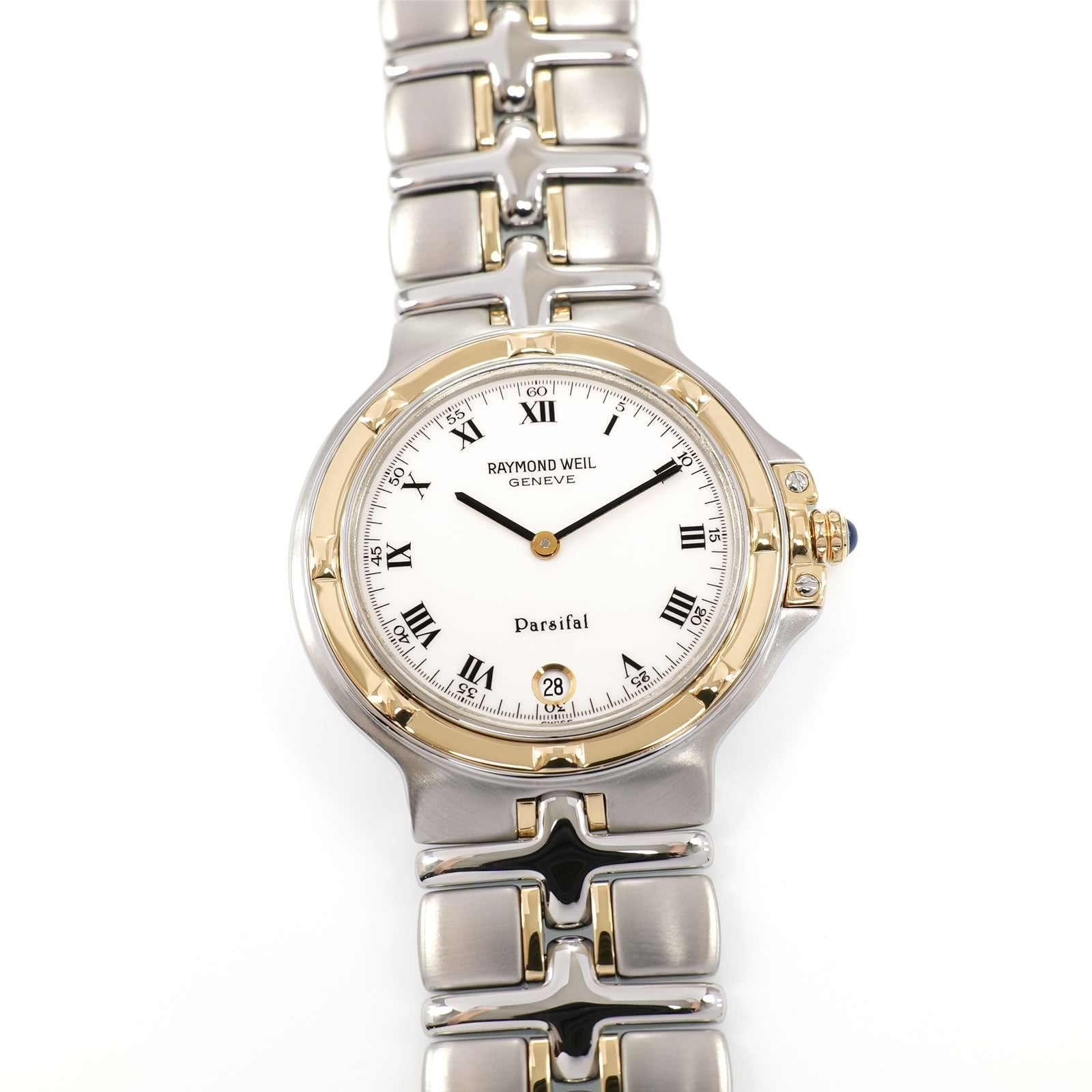 Raymond Weil Parsifal 9190 Men's 33mm White Two Tone 18k Gold - Roman Numerals