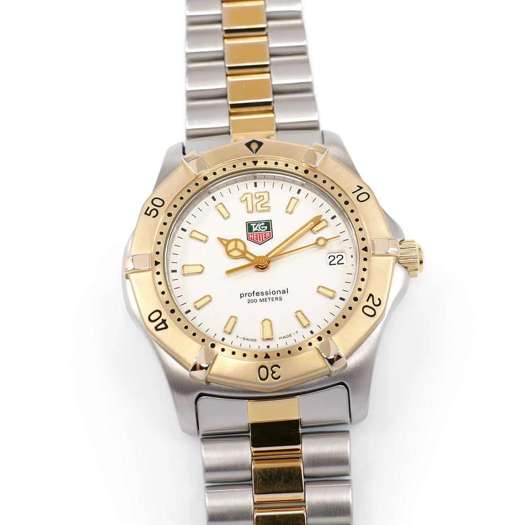 TAG Heuer 2000 WK1121 Men's 38mm White Dial Two Tone with 18k Gold WK1120.BB0314