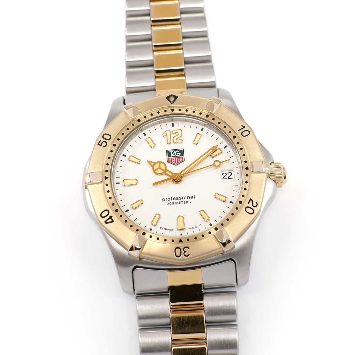 TAG Heuer 2000 WK1121 Men's 38mm White Dial Two Tone with 18k Gold WK1120.BB0314