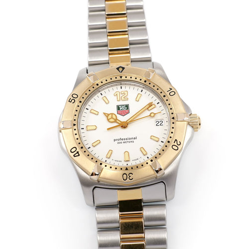 TAG Heuer 2000 WK1121 Men's 38mm White Dial Two Tone with 18k Gold WK1120.BB0314