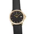 Raymond Weil Geneve 9155 Men's 34mm Black Dial 18k Gold Plated on Leather Strap