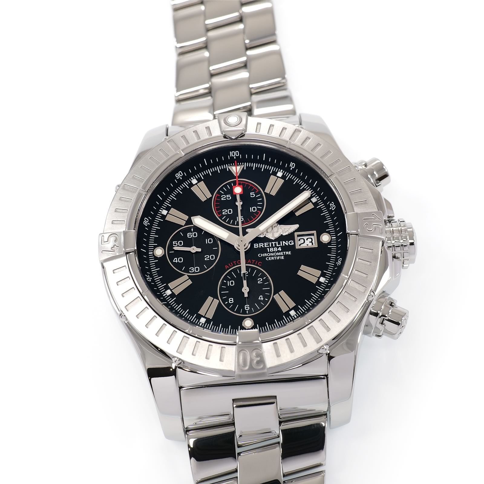 Breitling Super Avenger A13370 Men's 48mm Black Chronograph Chronometer A1337011/B907