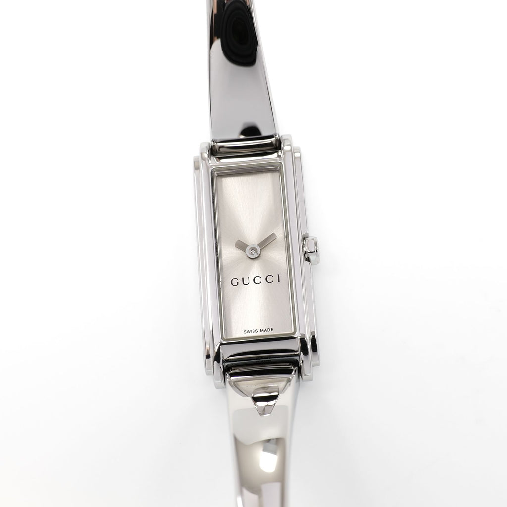 Gucci G-Line 109 Ladies 14mm Silver Rectangular Bangle YA109523 Stainless Steel