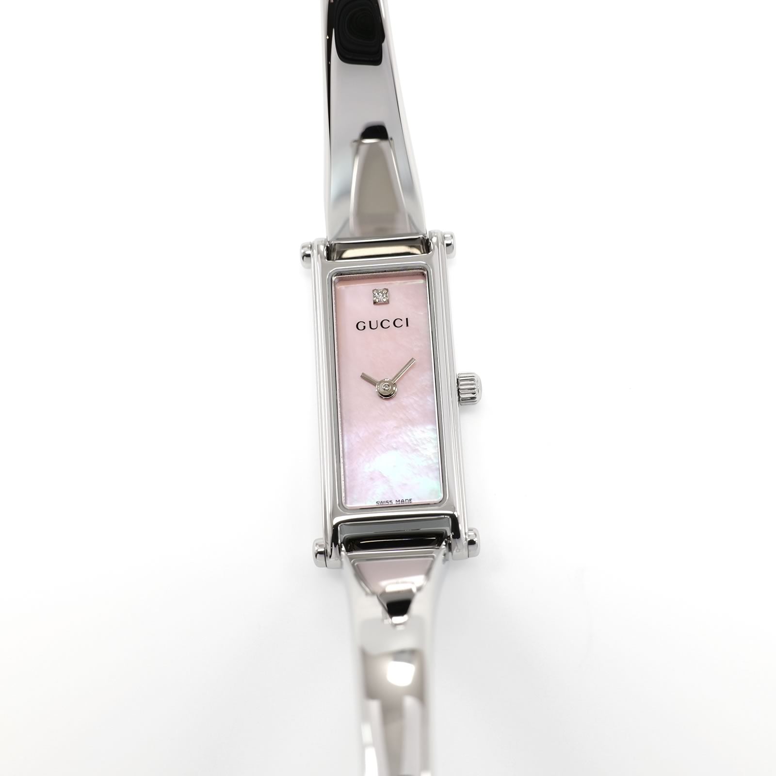 Gucci 1500L Ladies 12mm Pink Mother of Pearl 1 Diamond Dial