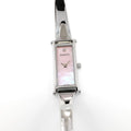 Gucci 1500L Ladies 12mm Pink Mother of Pearl 1 Diamond Dial Rectangular Bangle