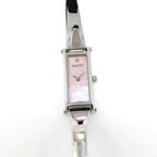 Gucci 1500L Ladies 12mm Pink Mother of Pearl 1 Diamond Dial Rectangular Bangle