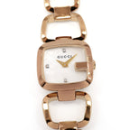 Gucci G Rose Gold 125.5 White Mother of Pearl 3 Diamond Dial PVD G-Gucci
