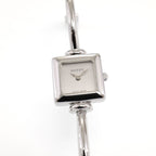 Gucci 1900L Ladies 19mm Silver Dial Square Watch - 16.5cm Bangle Stainless Steel
