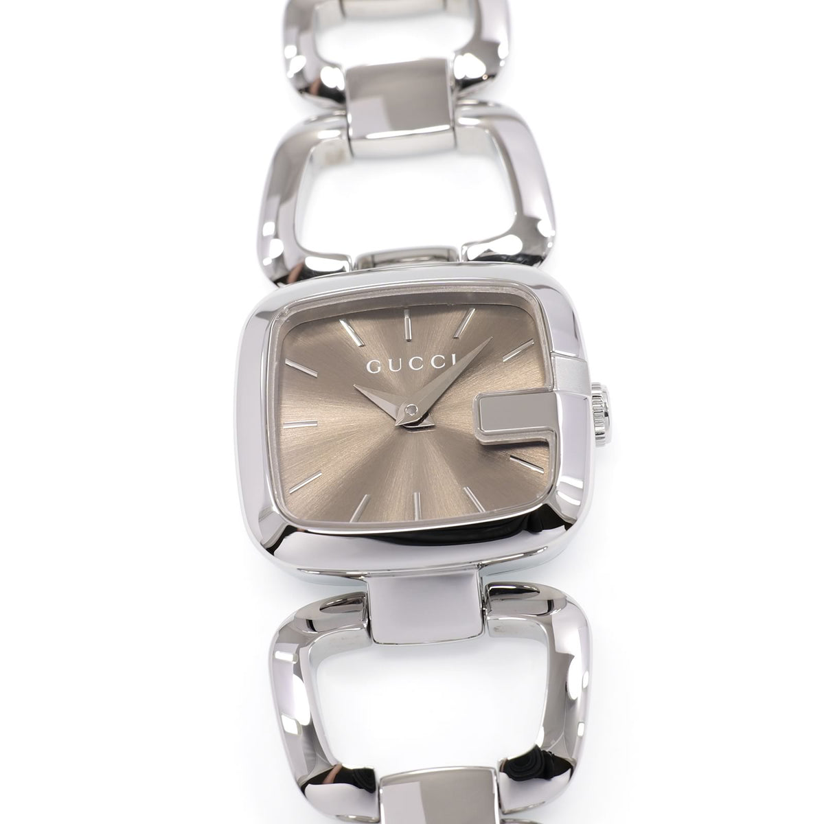 Gucci G 125.5 Ladies 23mm Square Brown Sunburst Dial YA125507 G-Gucci