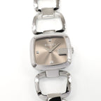 Gucci G 125.5 Ladies 23mm Brown Sunburst Dial 3 Diamonds YA125503 Stainless Steel