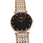 Longines La Grande Classique L4.766.1 Men's 37mm Black Diamond Dial Red Gold PVD