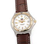 TAG Heuer SEL WI1150 Men's 38mm White Dial 18k Gold Bezel Sports Elegance Link