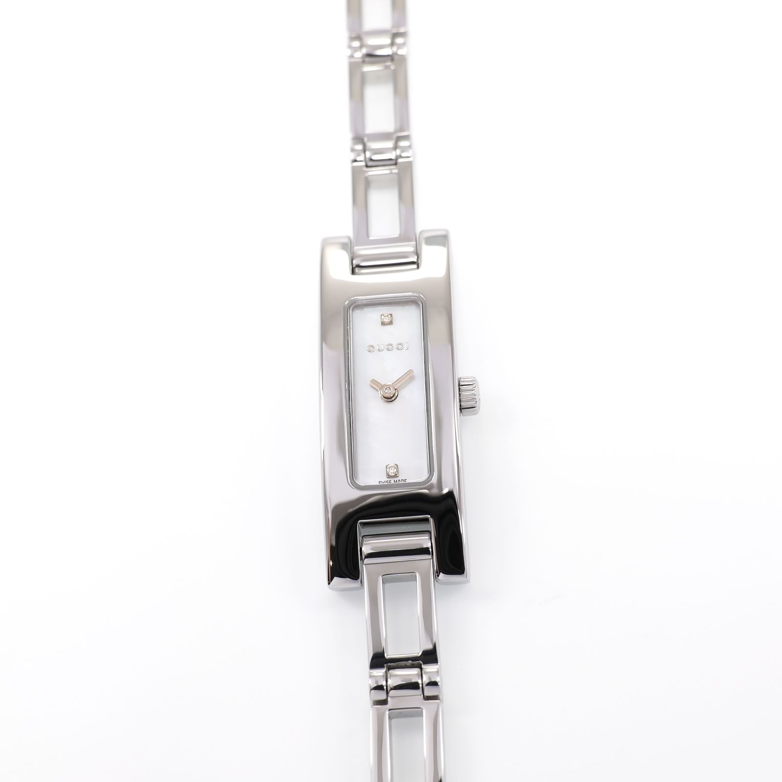 Gucci 3900L Ladies 12mm White Mother of Pearl & Diamonds Rectangular Dial 3900