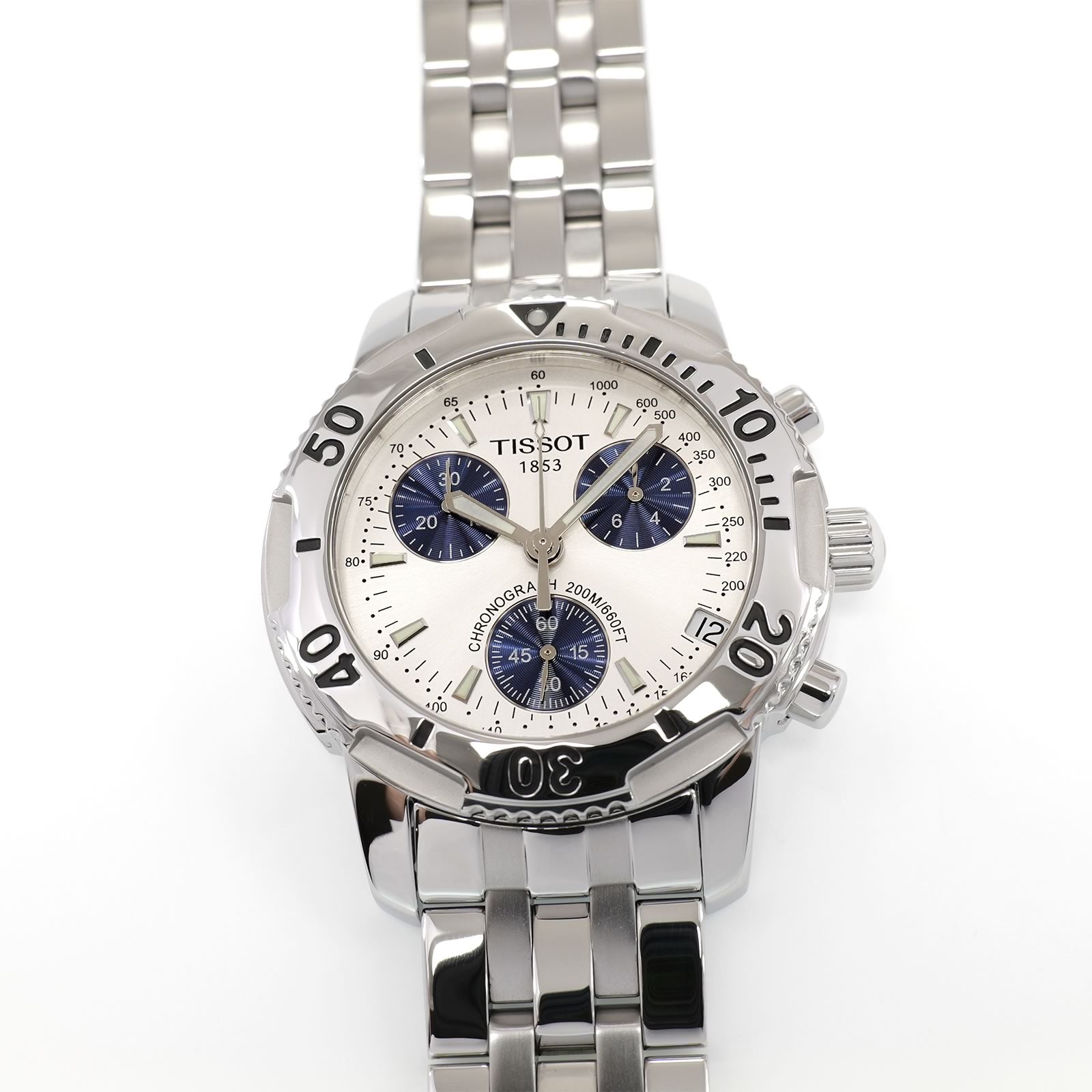 Tissot T-Sport PRS200 Men's 40mm Chronograph Silver and Blue Dial T362/462K Date