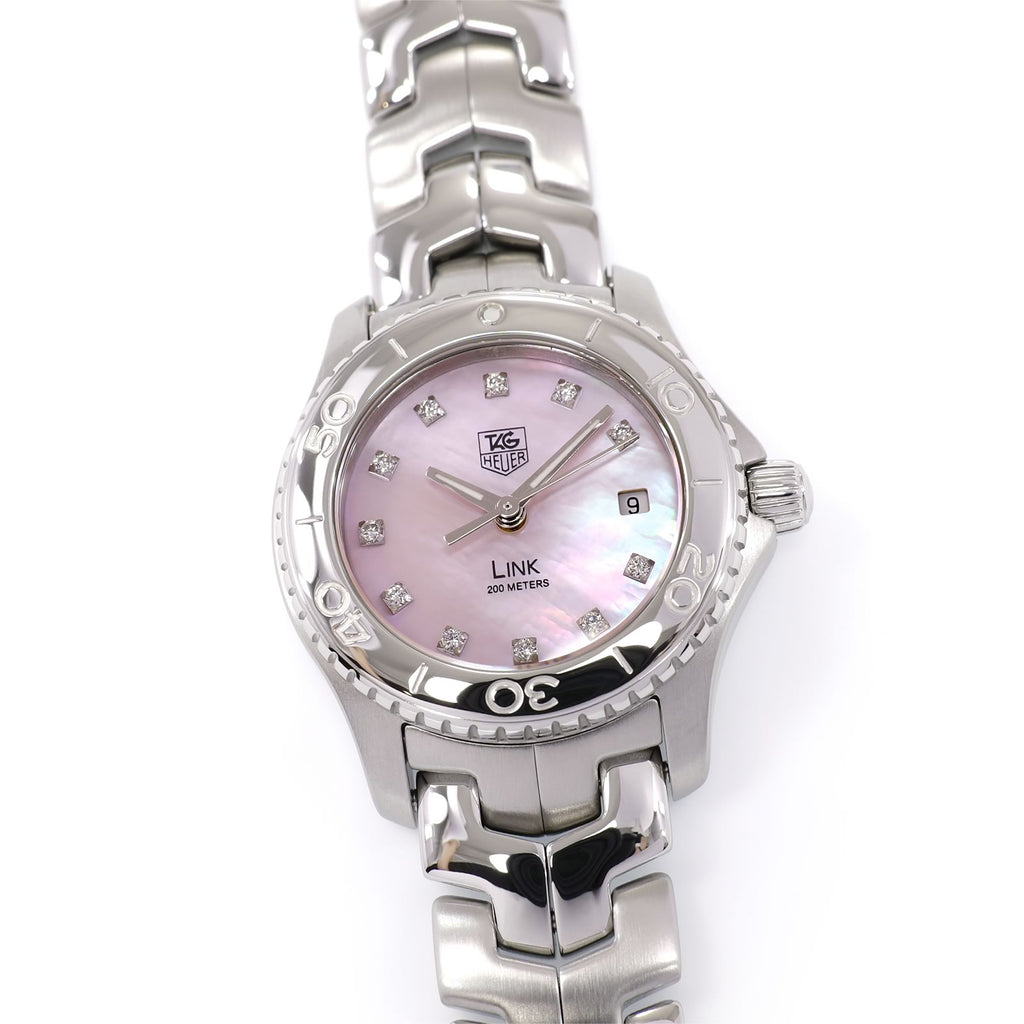 TAG Heuer Link WJ131C Ladies 27mm Pink Mother of Pearl & Diamonds WJ131C.BA0573