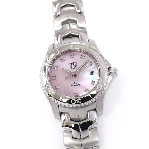TAG Heuer Link WJ131C Ladies 27mm Pink Mother of Pearl & Diamonds WJ131C.BA0573
