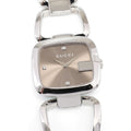 Gucci G 125.4 Ladies 31mm Brown Sunburst Dial 3 Diamond YA125401 Stainless Steel