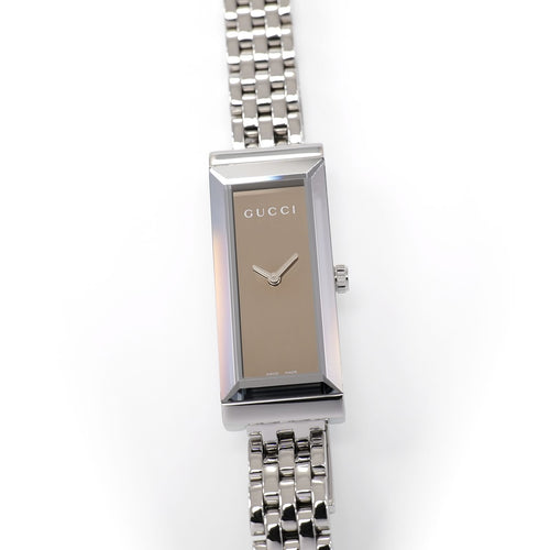 Gucci G-Frame YA127501 Ladies 14mm Mirror Dial Rectangular 127.5 Steel Bracelet