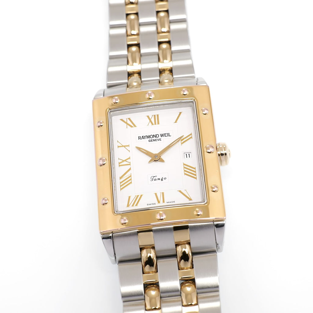 Raymond Weil Tango 5381 Men's 28mm White Dial 18k Gold Plated 5381-STP-00308