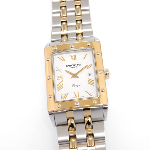 Raymond Weil Tango 5381 Men's 28mm White Dial 18k Gold Plated 5381-STP-00308