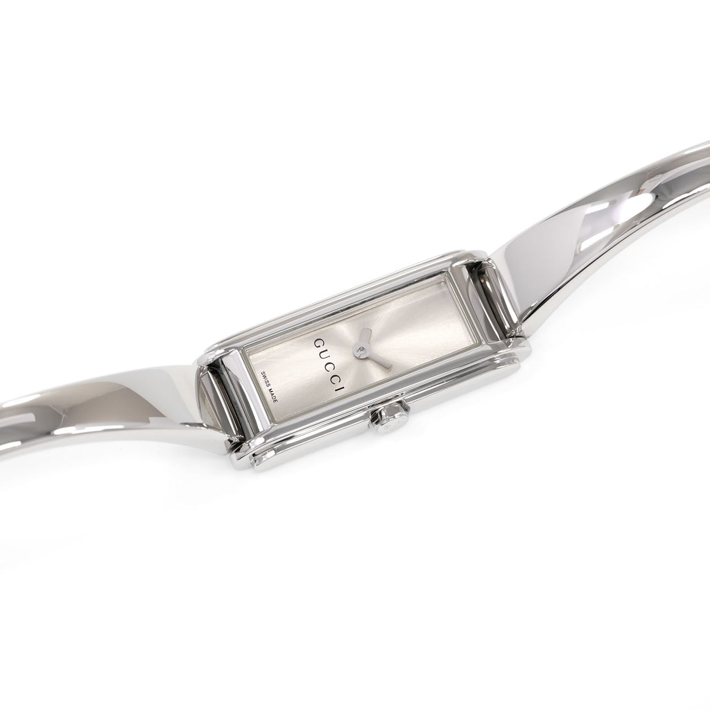 Gucci G-Line Silver Rectangular Dial Bangle watch YA109523