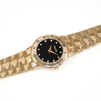 Gucci 3300L Ladies Black Dial 18k Gold Plated ladies watch