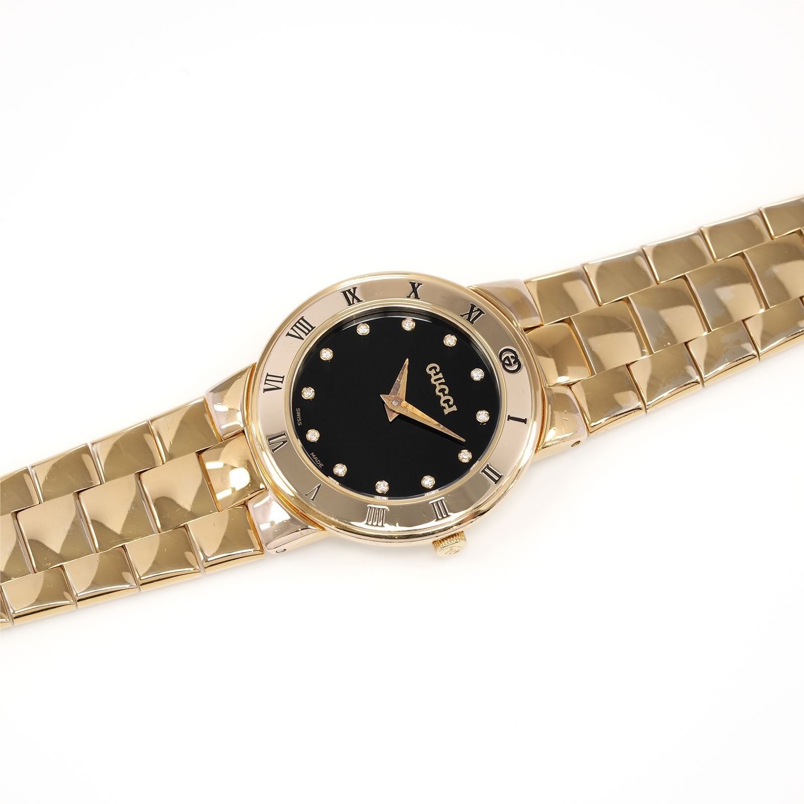 Gucci 3300L Ladies Black Dial 18k Gold Plated ladies watch