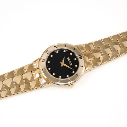 Gucci 3300L Ladies Black Dial 18k Gold Plated ladies watch