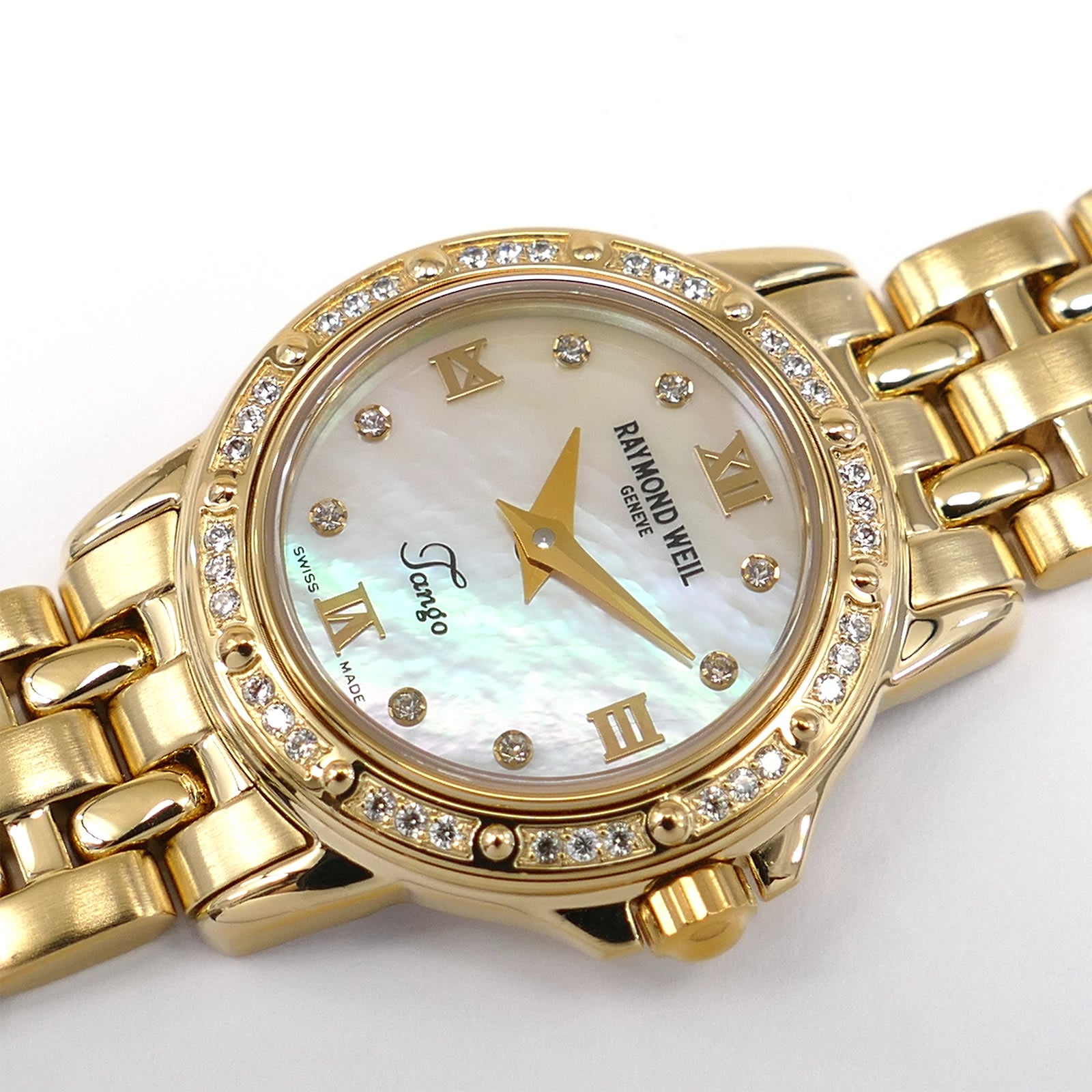 Raymond Weil Tango 5860 White Mother of Pearl 18k Gold 44