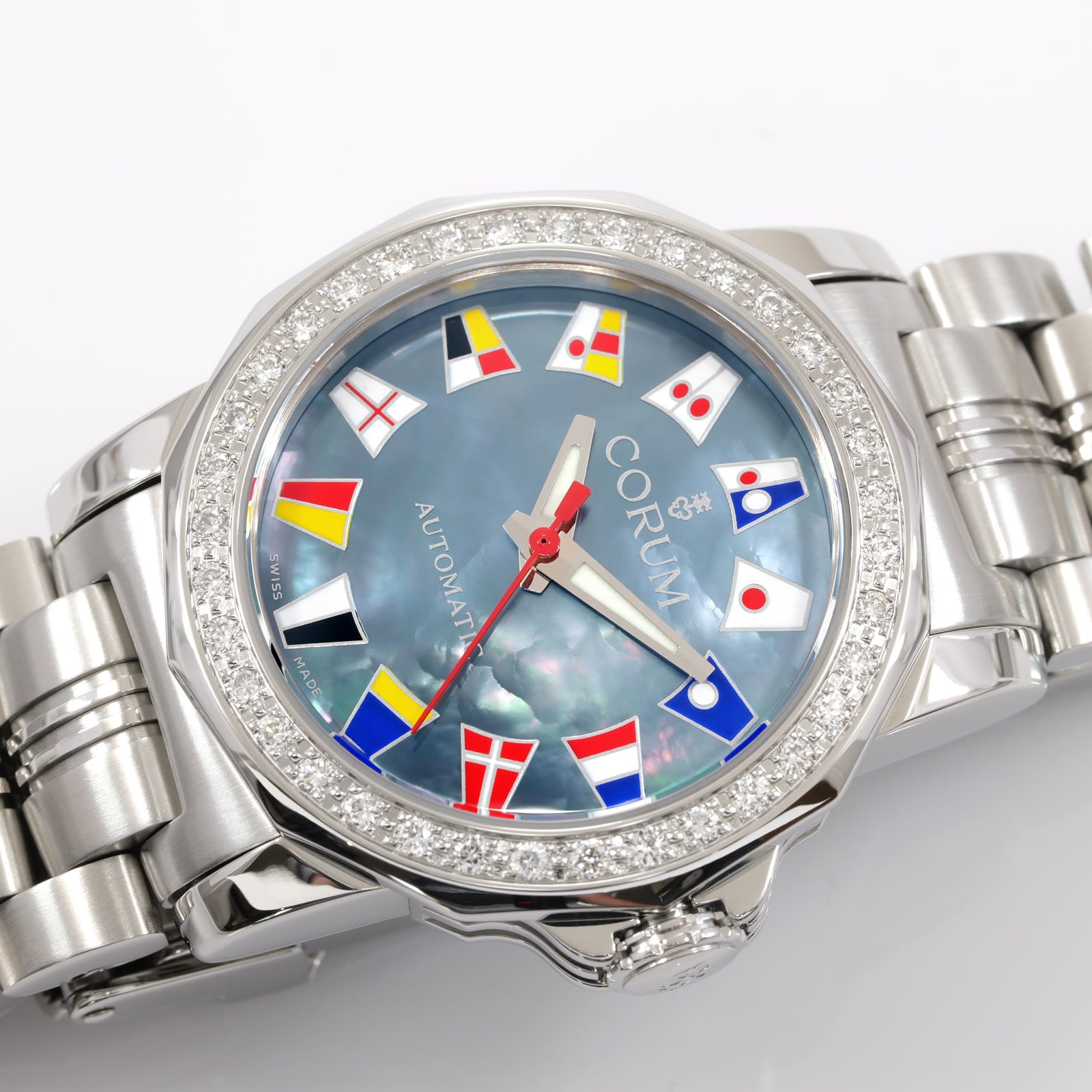 Corum Admiral's Cup 145.440.47 Blue Mother of Pearl 36 Diamonds