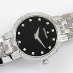 Movado Faceto 0605586 Black Dial with 58 Diamonds