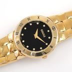 Gucci 3300L Black Dial 18k Gold Plated