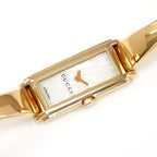 Gucci G-Line 109 White Mother of Pearl Dial rectangular dial bangle watch