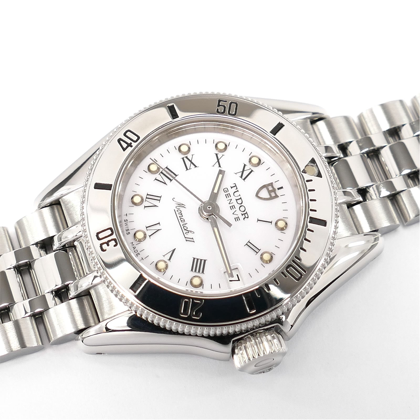 Tudor Monarch II 15850 White Dial with Date and Roman Numerals
