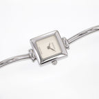 Gucci 1900L Ladies Silver Dial Square Watch on Bangle