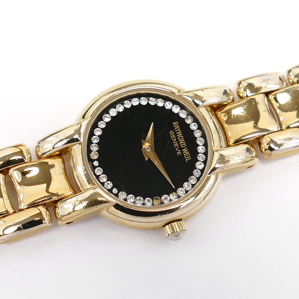 Raymond Weil Black Dial 18k Gold Plated 3740-1