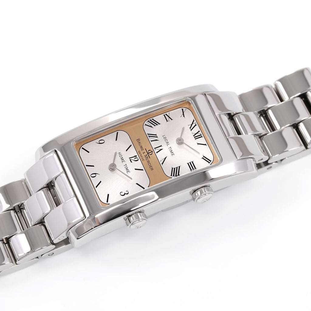 Baume & Mercier Hampton Dual Time MV045121 Copper / Silver Rectangular Dial watch 