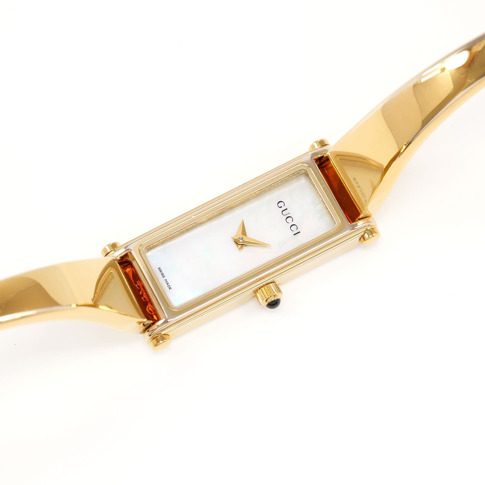 Gucci 1500L White Mother of Pearl dial 18k gold plated