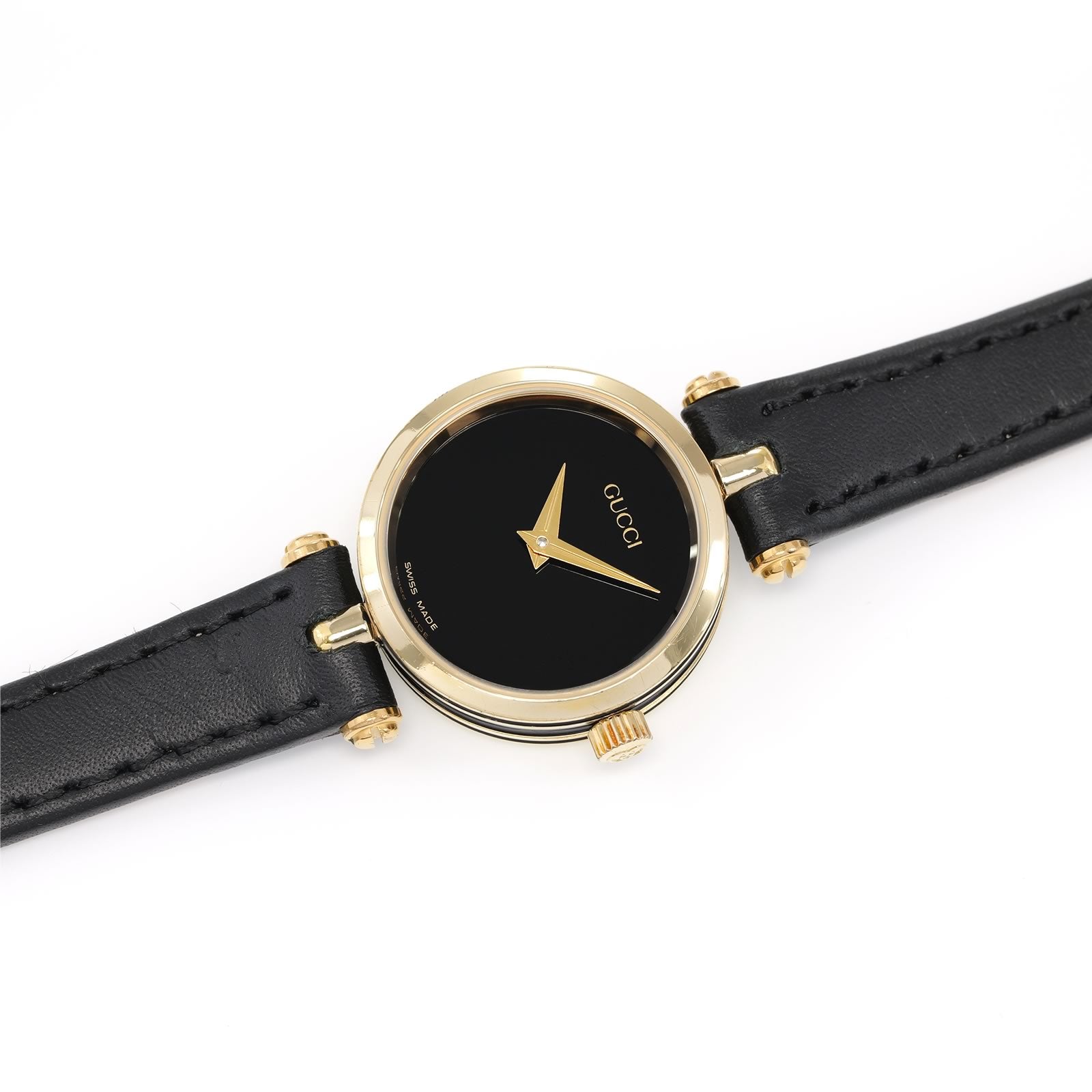 Gucci 2000L Black Dial 18k Gold Plated
