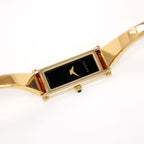Gucci 1500L Black Dial 18k Gold Plated