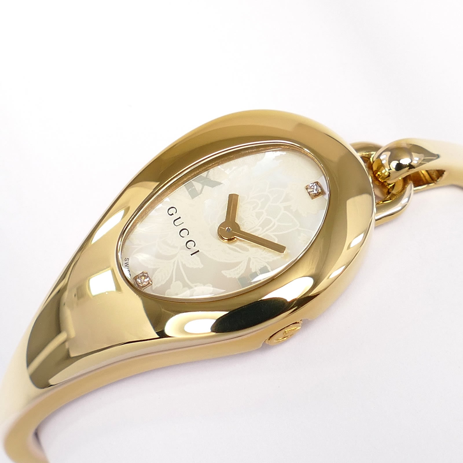 Gucci 103 Horsebit Ladies 2 Diamond White Mother of Pearl