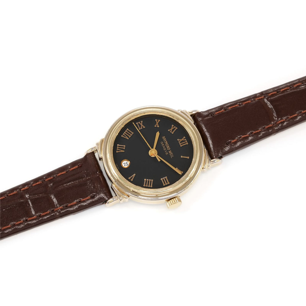 Raymond Weil Geneve 5342 Black / slate grey Dial 18k Gold Plated vintage watch